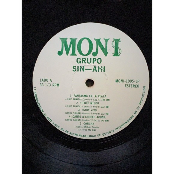 Grupo Sin-Ahi Self Titled 1983 LP Moni Records 1005 Discos Joey VG+ - Picture 5 of 7